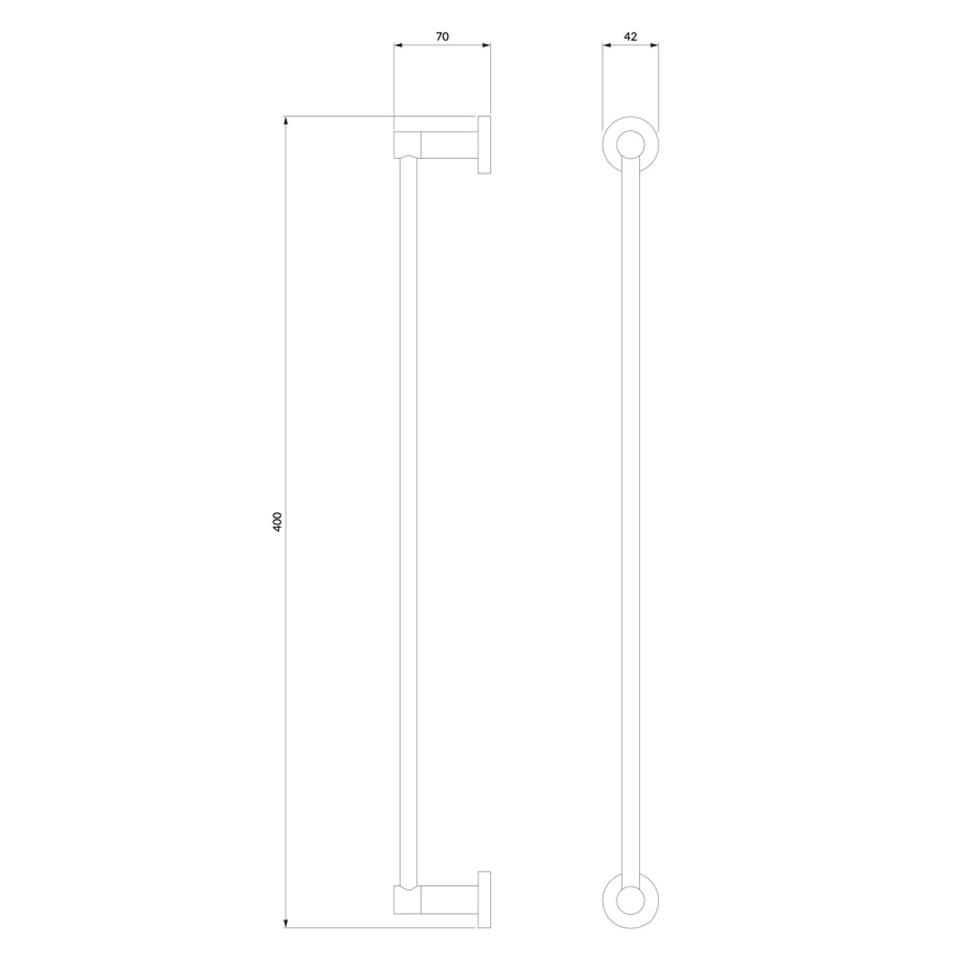 OMNIRES MP60214AT - Nástenný vešiak na uteráky MODERN PROJECT 40 cm matná čierna