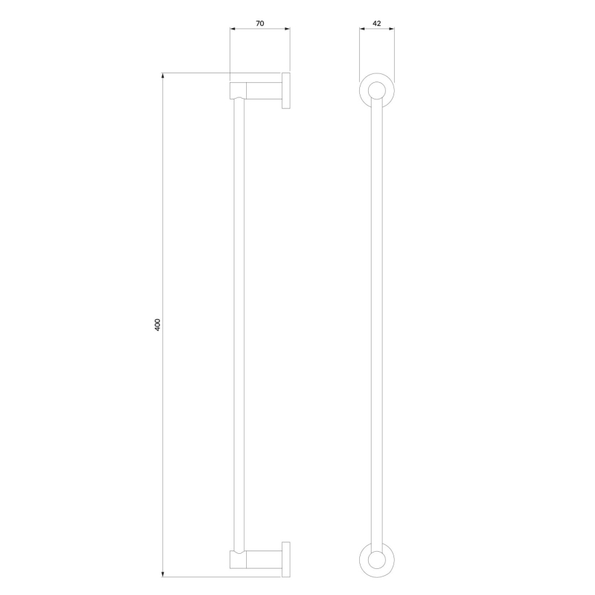 OMNIRES MP60214BL - Nástenný vešiak na uteráky MODERN PROJECT 40 cm matná čierna