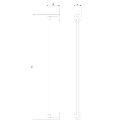 OMNIRES MP60216BL - Nástenný vešiak na uteráky MODERN PROJECT 60 cm matná čierna