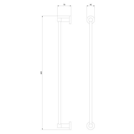 OMNIRES MP60216CR - Nástenný vešiak na uteráky MODERN PROJECT 60 cm lesklý chróm