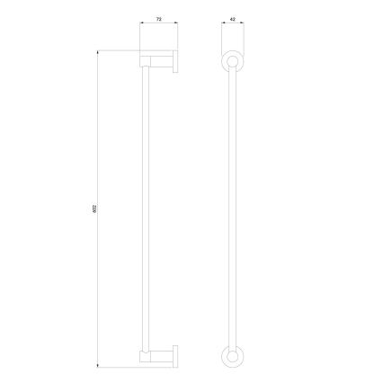 OMNIRES MP60216GR - Nástenný vešiak na uteráky MODERN PROJECT 60 cm grafit