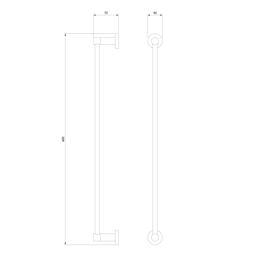 OMNIRES MP60216GR - Nástenný vešiak na uteráky MODERN PROJECT 60 cm grafit