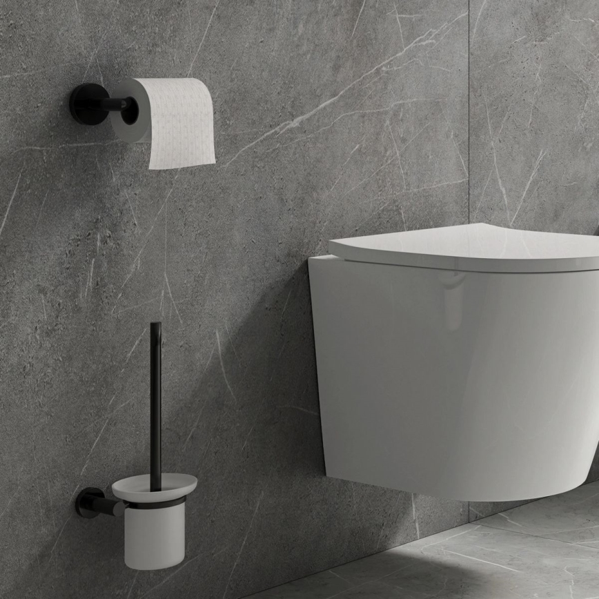 OMNIRES MP60620BL - Nástenná WC štetka MODERN PROJECT matná čierna