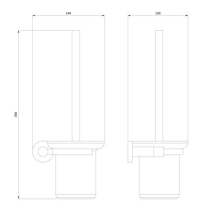 OMNIRES MP60620BL - Nástenná WC štetka MODERN PROJECT matná čierna