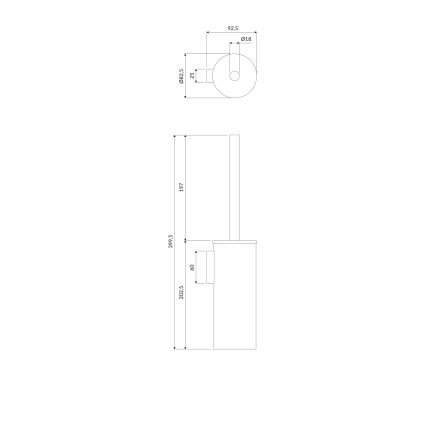 OMNIRES MP60621BL - Nástenná WC štetka MODERN PROJECT matná čierna
