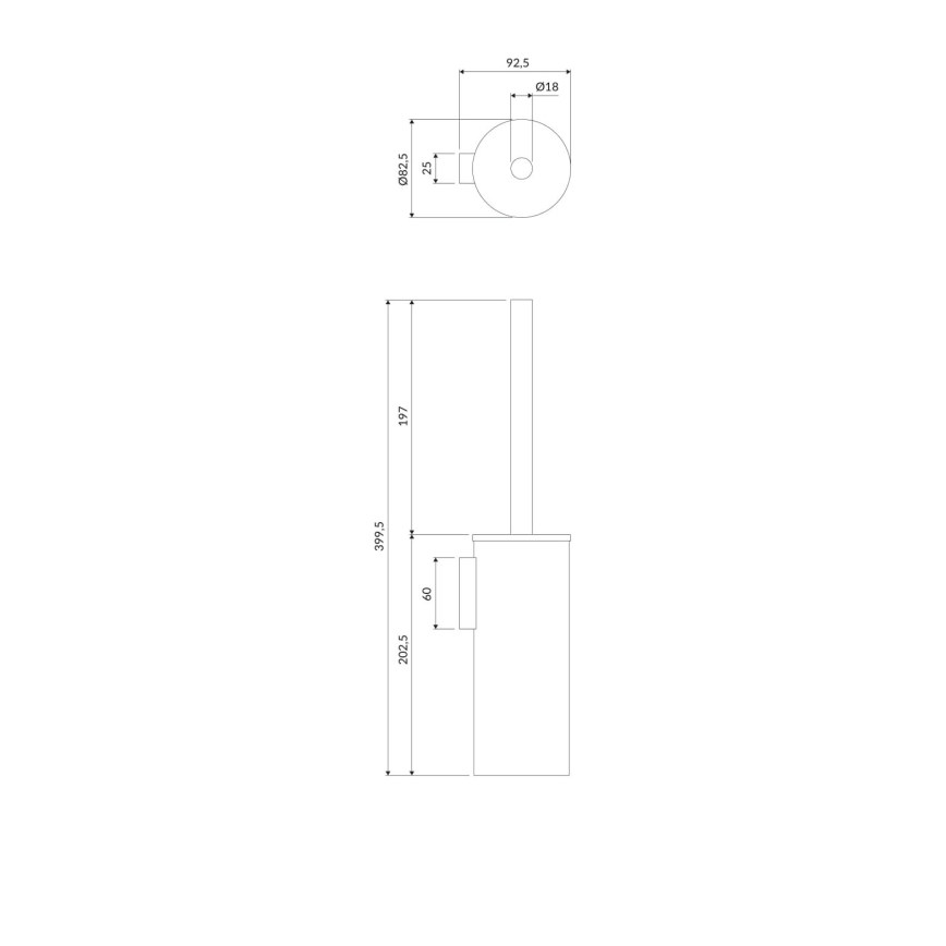 OMNIRES MP60621BL - Nástenná WC štetka MODERN PROJECT matná čierna