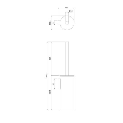 OMNIRES MP60621CR - Nástenná WC štetka MODERN PROJECT lesklý chróm