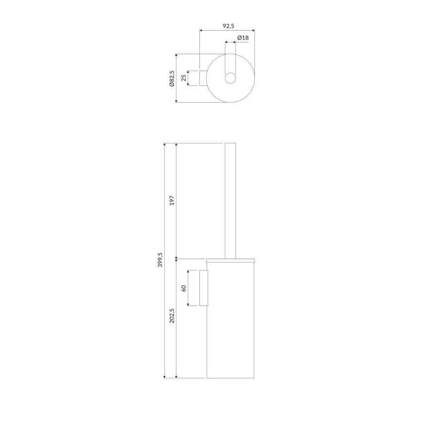 OMNIRES MP60621CR - Nástenná WC štetka MODERN PROJECT lesklý chróm