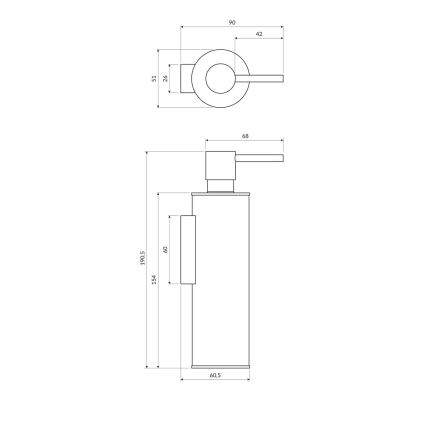 OMNIRES MP60721BL - Nástenný dávkovač mydla MODERN PROJECT 150 ml matná čierna