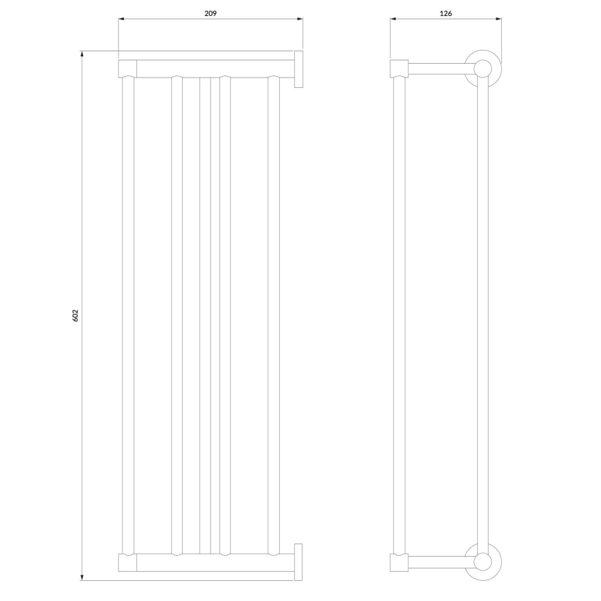 OMNIRES MP60920CR - Nástenný vešiak na uteráky MODERN PROJECT 60 cm lesklý chróm