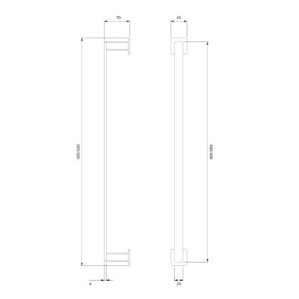 OMNIRES NL80214CR - Nástenný vešiak na uteráky NELSON 42 cm lesklý chróm