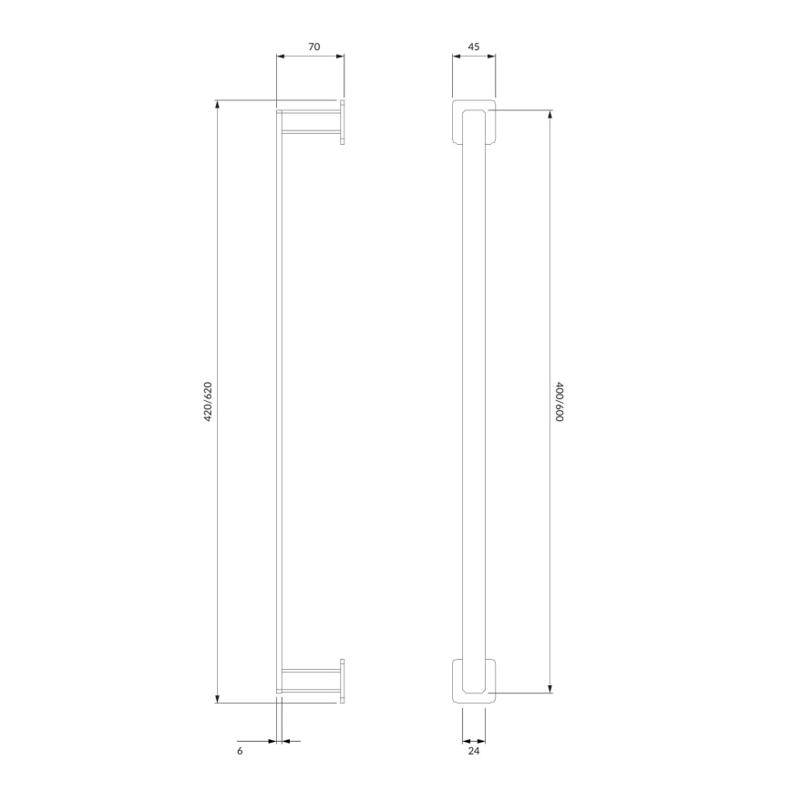OMNIRES NL80214CR - Nástenný vešiak na uteráky NELSON 42 cm lesklý chróm