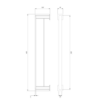 OMNIRES NL80226CR - Nástenný vešiak na uteráky NELSON 62 cm lesklý chróm