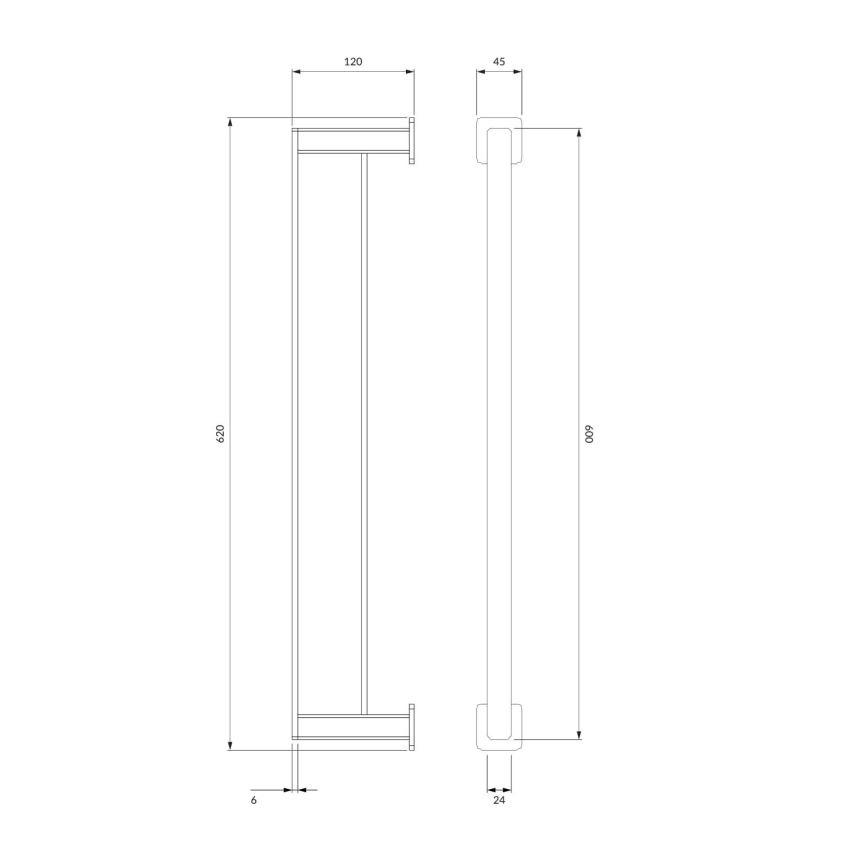 OMNIRES NL80226CR - Nástenný vešiak na uteráky NELSON 62 cm lesklý chróm