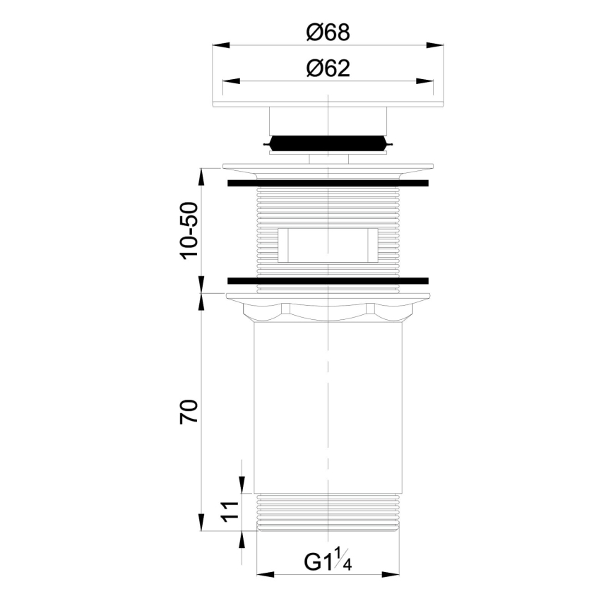 OMNIRES P706CR - Umývadlový výpust CLICK-CLACK pr. 6,8 cm lesklý chróm