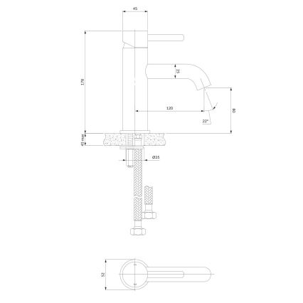 OMNIRES Y1210STCR - Umývadlová batéria Y 17,8 cm lesklý chróm