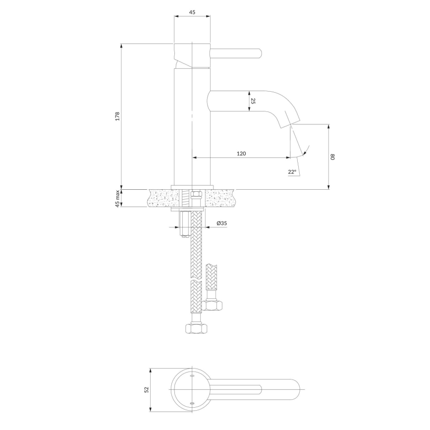 OMNIRES Y1210STCR - Umývadlová batéria Y 17,8 cm lesklý chróm