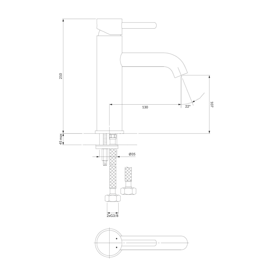 OMNIRES Y1213MAXCR - Umývadlová batéria Y 21 cm lesklý chróm