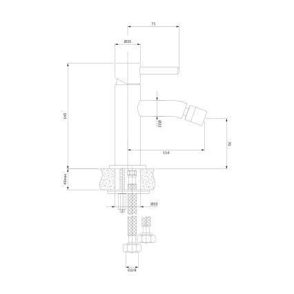OMNIRES Y1220CR - Bidetová batéria Y 14,5 cm lesklý chróm