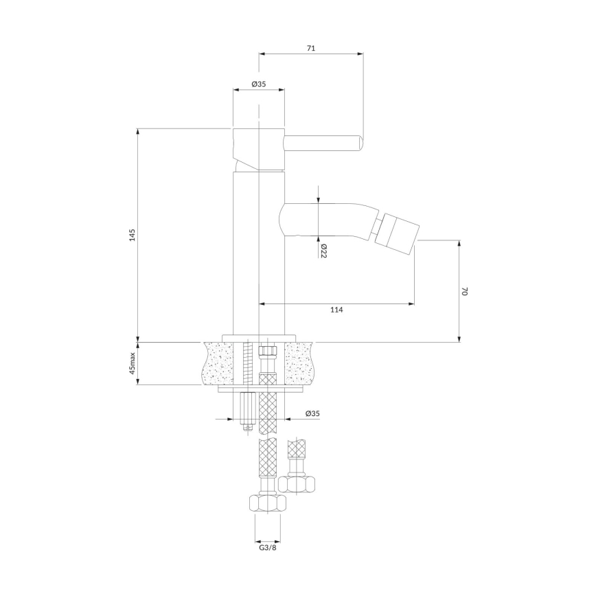 OMNIRES Y1220CR - Bidetová batéria Y 14,5 cm lesklý chróm