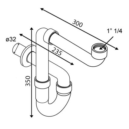 Omp tea - Umývadlový sifón lesklý chróm