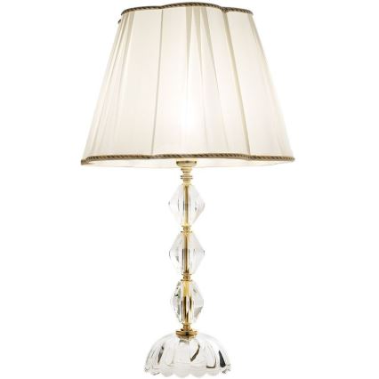 Ondaluce - Krištáľová stolná lampa BRIGIDA 1xE27/15W/230V krémová/priehľadná