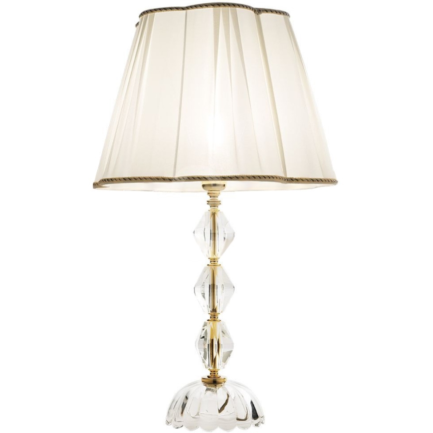 Ondaluce - Krištáľová stolná lampa BRIGIDA 1xE27/15W/230V krémová/priehľadná