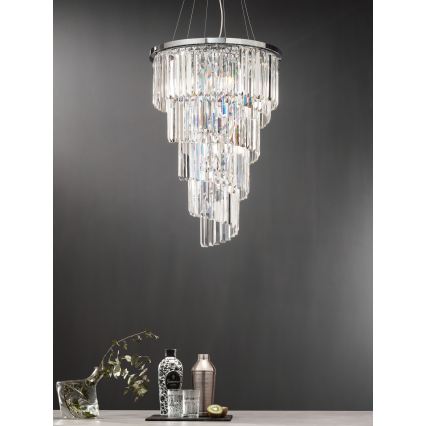 Ondaluce - Krištáľový luster na lanku ALEXANDER 10xE14/10W/230V pr. 50 cm lesklý chróm