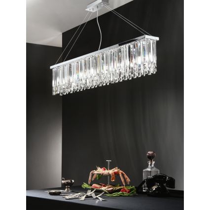 Ondaluce - Krištáľový luster na lanku BATIDA 8xE14/10W/230V lesklý chróm