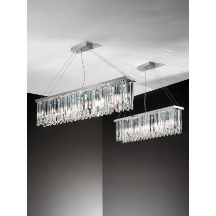 Ondaluce - Krištáľový luster na lanku BATIDA 8xE14/10W/230V lesklý chróm