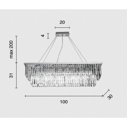 Ondaluce - Krištáľový luster na lanku DAIQUIRI 8xE14/10W/230V lesklý chróm