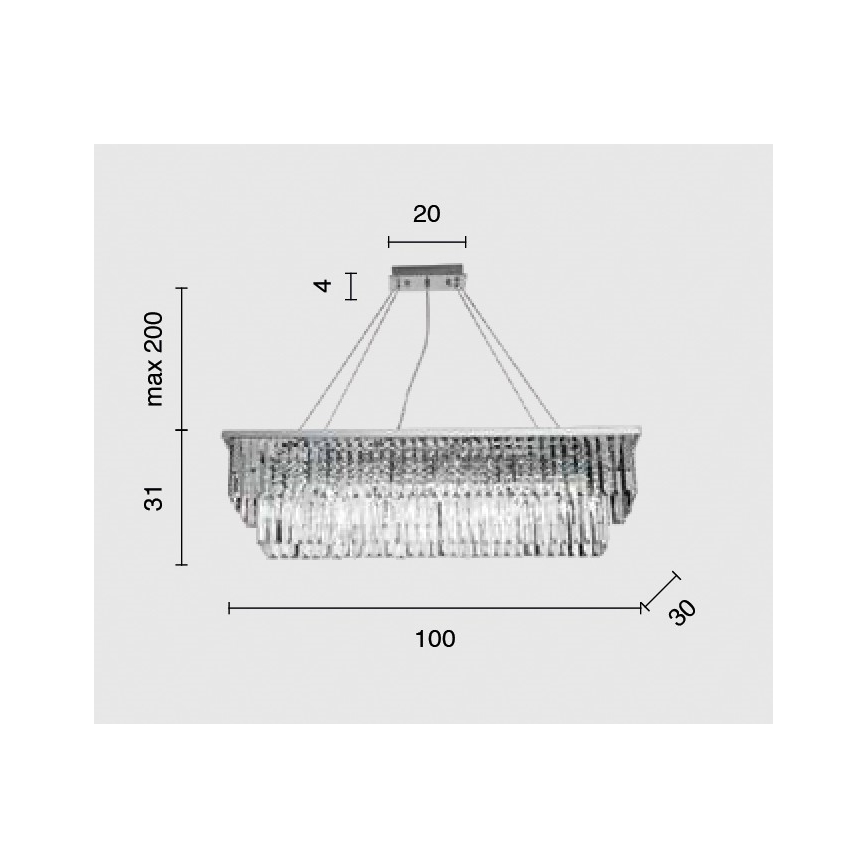 Ondaluce - Krištáľový luster na lanku DAIQUIRI 8xE14/10W/230V lesklý chróm