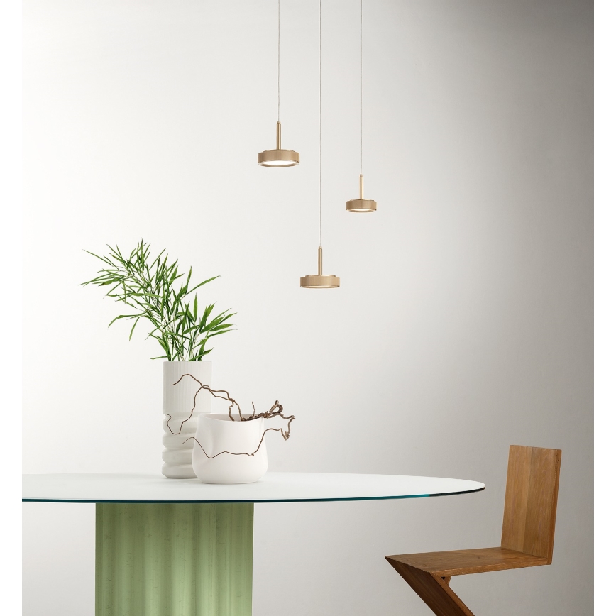Ondaluce - LED luster na lanku NINA LED/20W/230V pr. 19 cm zlatá