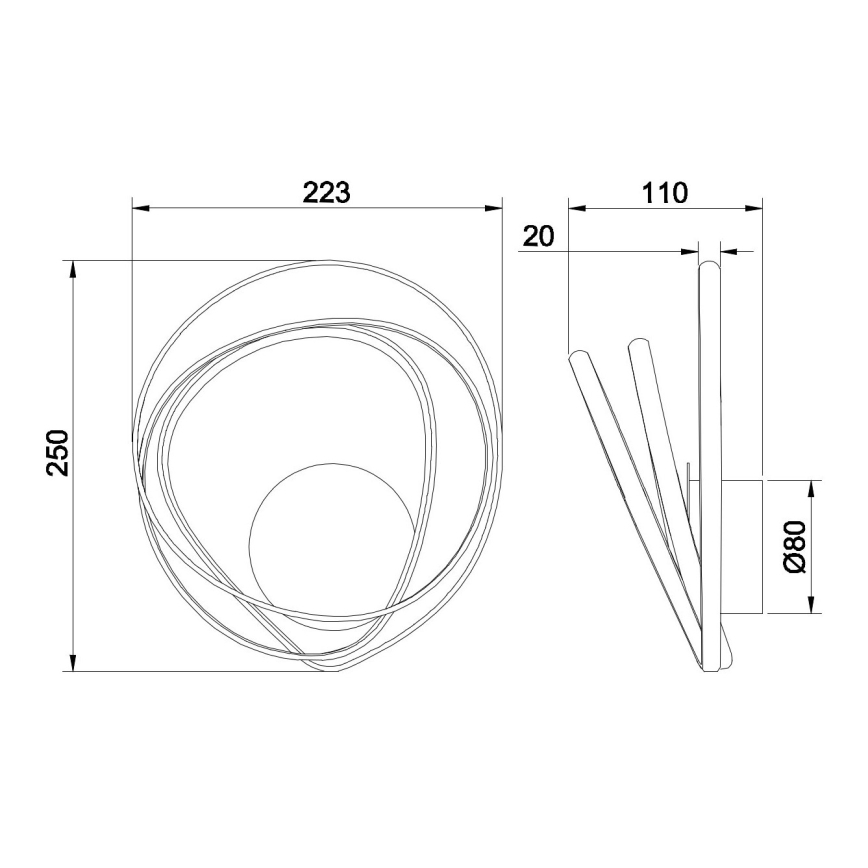 Ondaluce - LED nástenné svietidlo GOLDEN LED/23W/230V zlaté