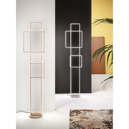 Ondaluce - LED Stmievateľná stojacia lampa DOWEL LED/77W/230V 166 cm zlatá