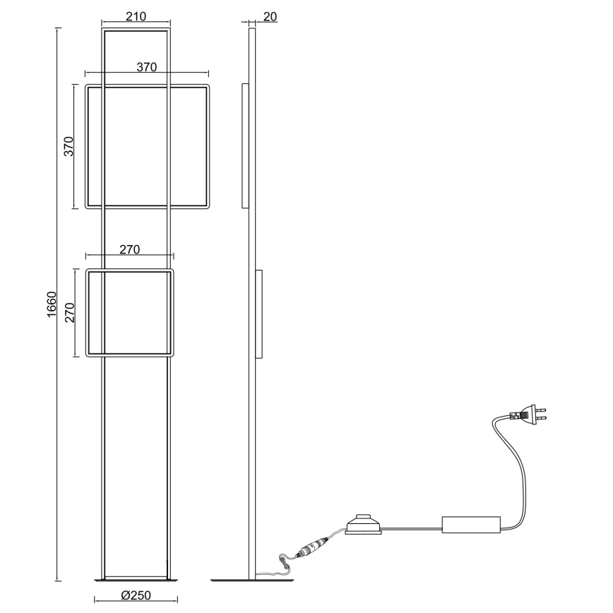 Ondaluce - LED stmievateľná stojacia lampa DOWEL LED/77W/230V zlatá