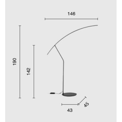 Ondaluce - LED Stmievateľná stojacia lampa FOLAGA LED/30W/230V 190 cm čierna