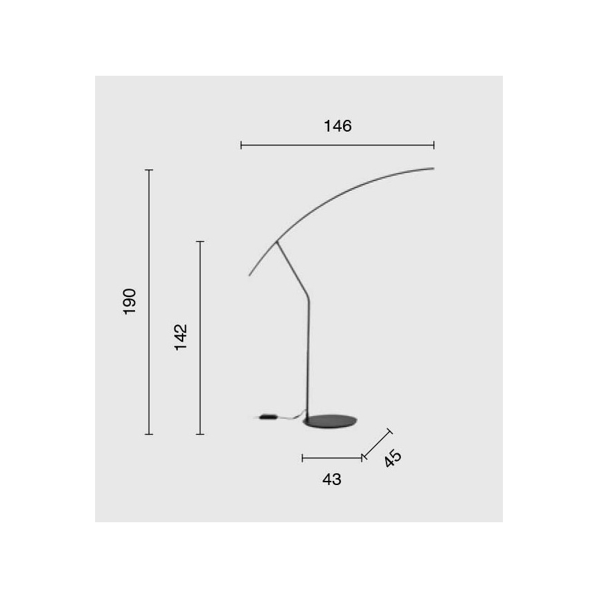 Ondaluce - LED Stmievateľná stojacia lampa FOLAGA LED/30W/230V 190 cm čierna