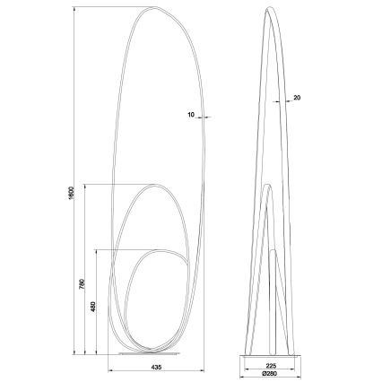 Ondaluce - LED Stmievateľná stojacia lampa GOLDEN LED/45W/230V 160 cm zlatá