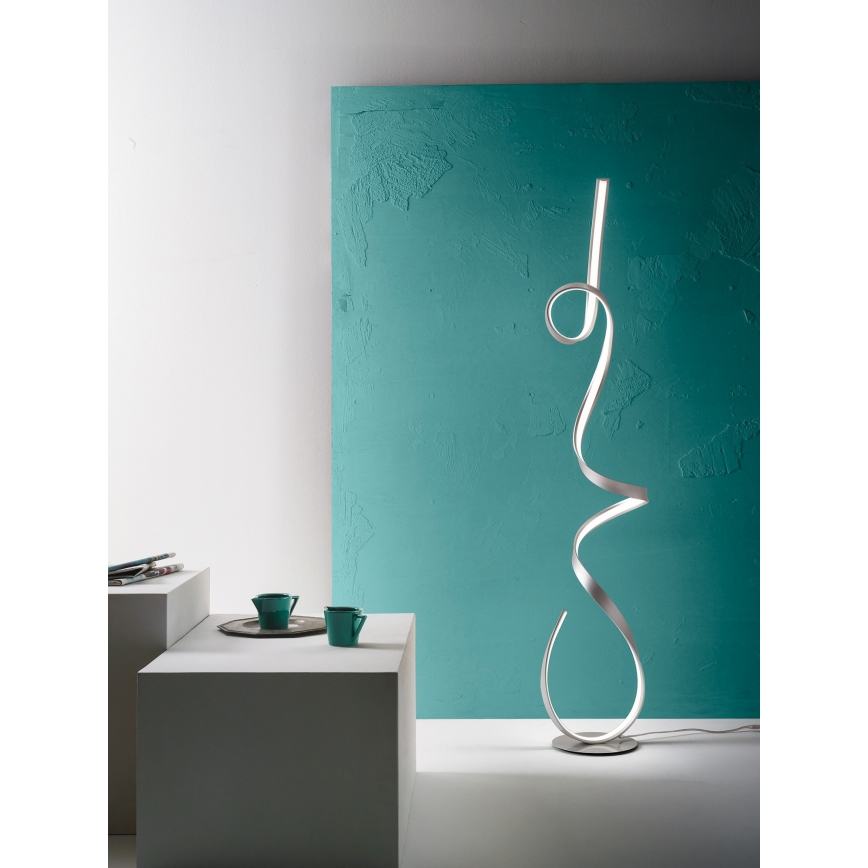 Ondaluce - LED stmievateľná stojacia lampa LUMEN LED/30W/230V 160 cm strieborná