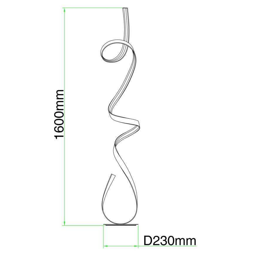 Ondaluce - LED stmievateľná stojacia lampa LUMEN LED/30W/230V 160 cm strieborná
