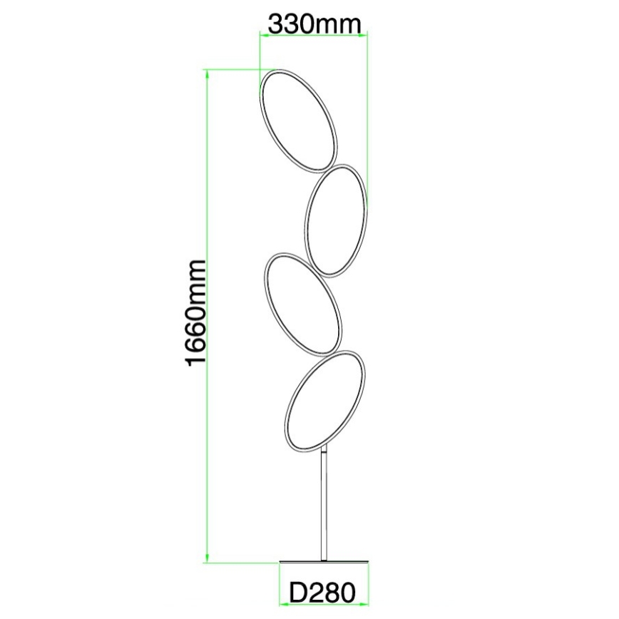Ondaluce - LED stmievateľná stojacia lampa RICE LED/38W/230V 166 cm zlatá