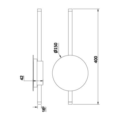 Ondaluce - LED stmievateľné nástenné svietidlo JAMES LED/16W/230V čierna