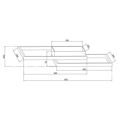 Ondaluce - LED Stmievateľné stropné svietidlo DOWEL LED/46W/230V 55x55 cm strieborné