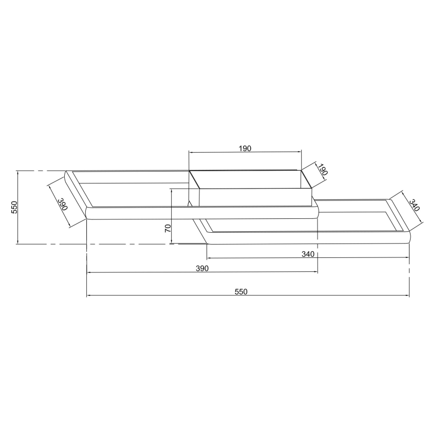 Ondaluce - LED Stmievateľné stropné svietidlo DOWEL LED/46W/230V 55x55 cm strieborné