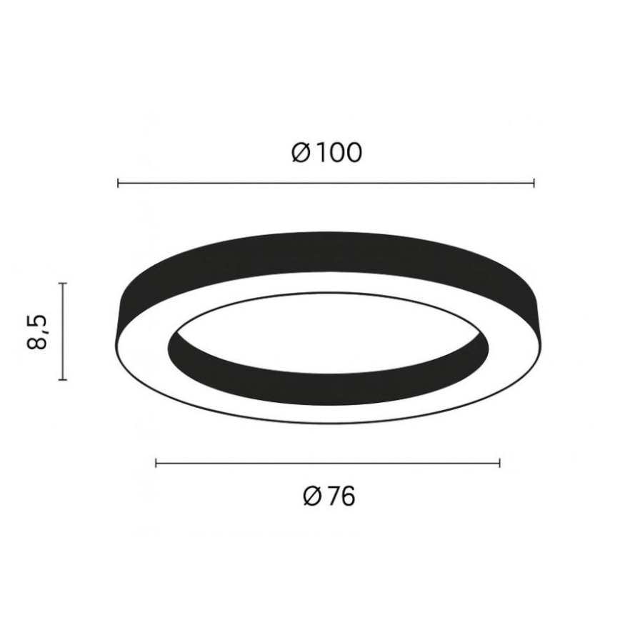 Ondaluce - stmievateľné LED stropné svietidlo GLOBUS LED/80W/230V 3000/4000K priemer 100 cm čierne