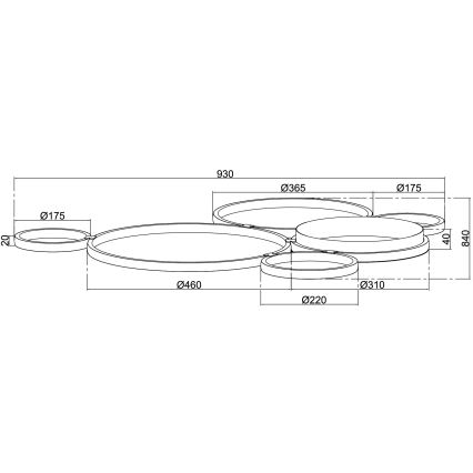 Ondaluce - LED Stmievateľné stropné svietidlo POIS LED/68W/230V zlatá