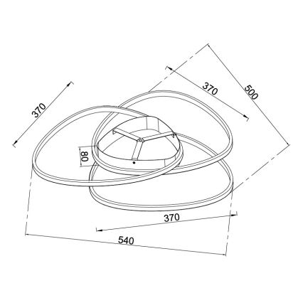 Ondaluce - LED stmievateľné stropné svietidlo ROSE LED/60W/230V 50x54 cm strieborné
