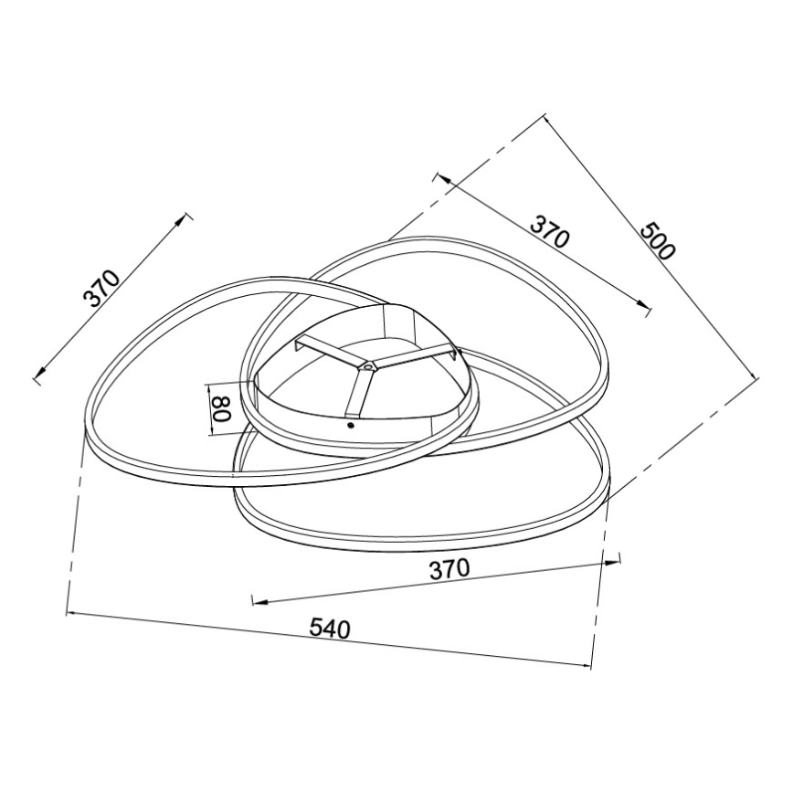 Ondaluce - LED stmievateľné stropné svietidlo ROSE LED/60W/230V 50x54 cm strieborné