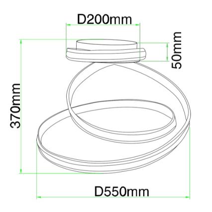Ondaluce - LED stmievateľné stropné svietidlo VUELTA LED/37W/230V pr. 55 cm biela